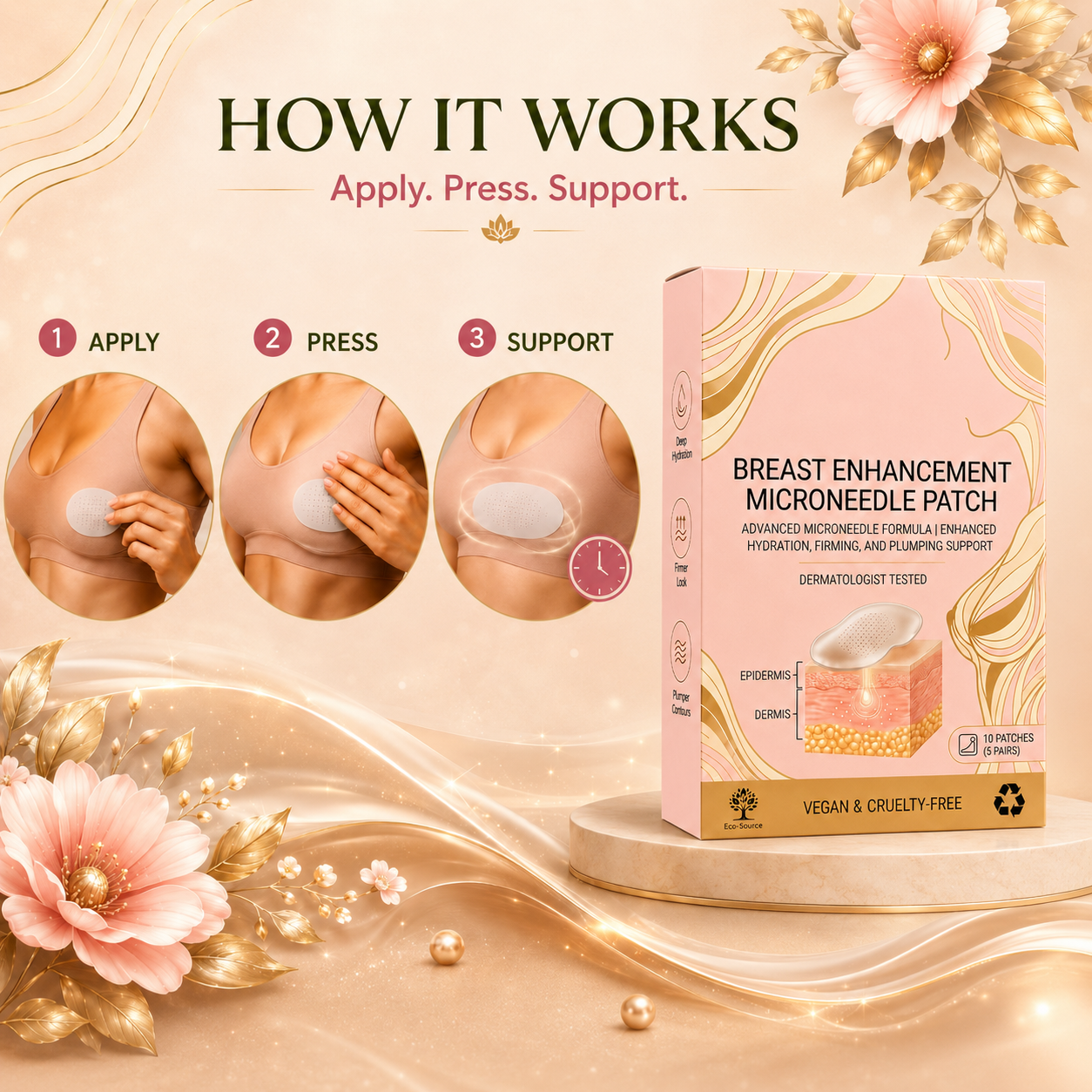 Mycariva™ Breast Enhance Mentmicroneedle Patch