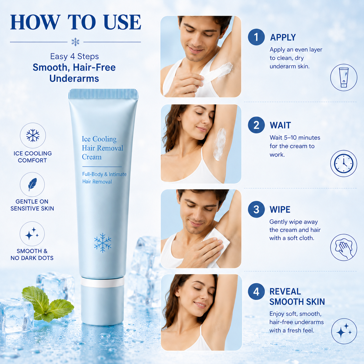 Ice CoolingHair Removal Cream