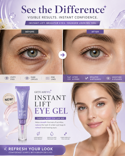 Instant Lift Eye Gel – Smooth Wrinkles & Reduce the Look of Under-Eye Bags 👁️💜