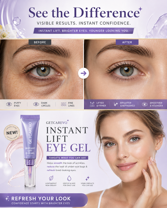 Instant Lift Eye Gel – Smooth Wrinkles & Reduce the Look of Under-Eye Bags 👁️💜